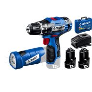 Дрель-шуруповерт, 2 АКБ (2 Ач) + LED фонарь, в кейсе DL-121-22F